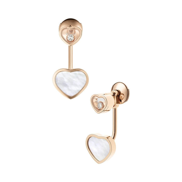 Chopard Happy Hearts 18K Rose Gold Mother-of-Pearl Diamond Earrings