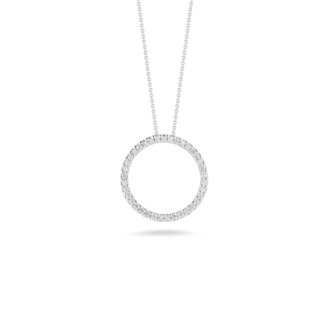 Tiny Treasures 18K White Gold Medium Diamond Cirlce Drop Necklace