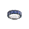 Sapphires 18K Blued White Gold Oval Cut Stretch Ring