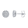 14K White Gold & Diamond Pave Circle Stud Earring