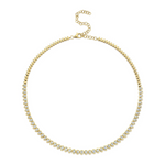 14K Yellow Gold 3.91ct Diamond Pear Bezel Tennis Necklace