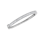 14K White Gold & Diamond Baguette Bangle