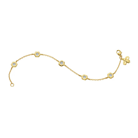 18K Yellow Gold & Diamond 'Honeybee B' Bracelet