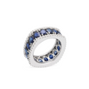 Procida 18K White Gold Sapphire & Diamond Band Ring