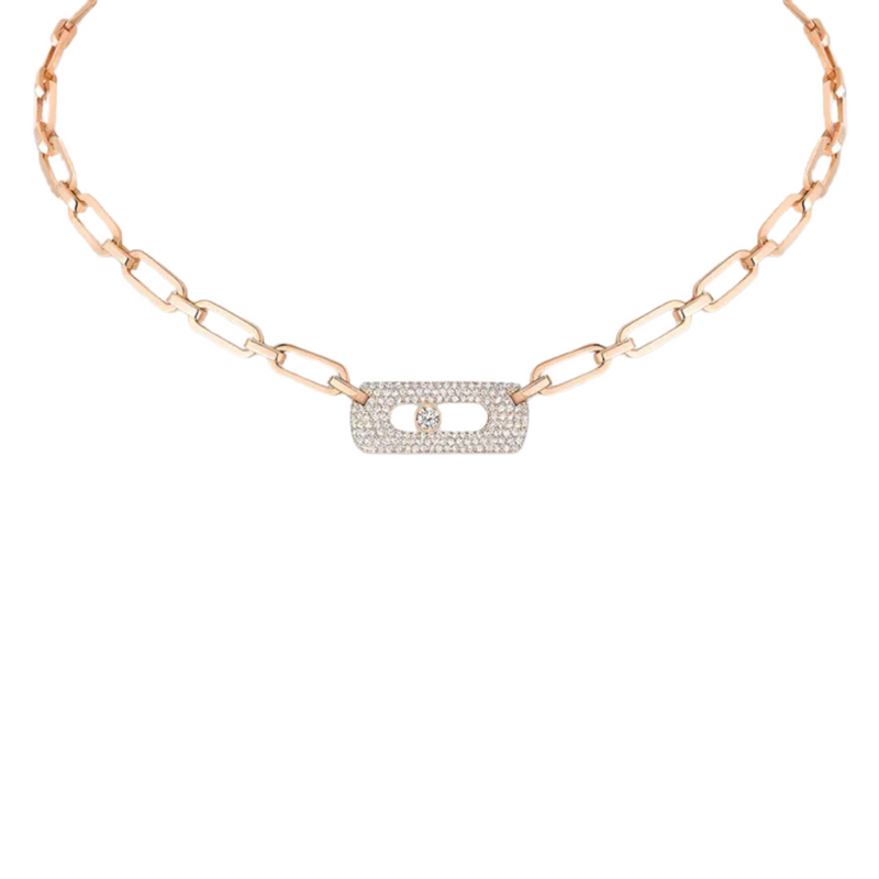 My Move 18K Rose Gold Diamond Necklace