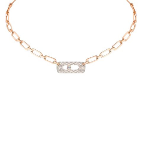 My Move 18K Rose Gold Diamond Necklace