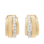 Masai 18K Yellow Gold Coil and Diamond Huggie Earrings