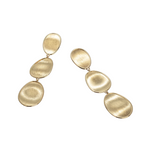 18K Yellow Gold Lunaria 3 Drop Petal Earrings