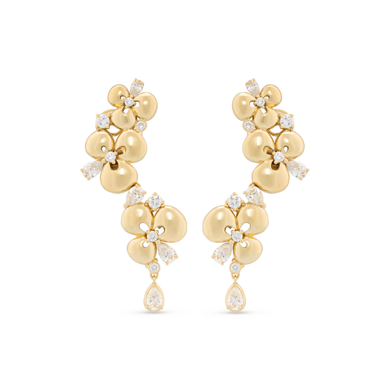 Ischia 18K Yellow Gold Diamond Long Drop Earrings