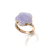 Bon Ton 18k Rose Gold Blue Chalcedony & Diamond Flower Ring