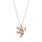 Jeux De Rubans 18K Pink Gold Akoya Cultured Pearl Pendant Necklace