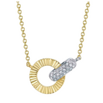 14K Yellow Gold & Diamond Interlocking Pendant