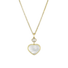 Happy Hearts Ethical Yellow Gold Mother of Pearl Pendant Necklace