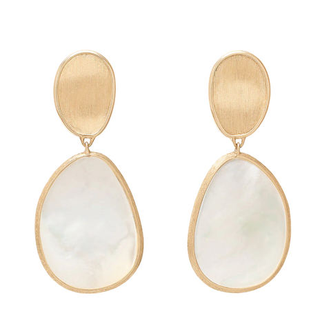 Lunaria Yellow Gold Mother of Pearl Earrings