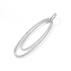 Chips 18K White Gold Elongated Double Oval Diamond Pavè Drop Pendant