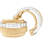 Masai 18K Yellow Gold Coil and Diamond Huggie Earrings