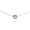 Procida 18K White Gold Diamonds & Aquamarine Pendant Necklace