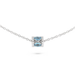 Procida 18K White Gold Diamonds & Aquamarine Pendant Necklace