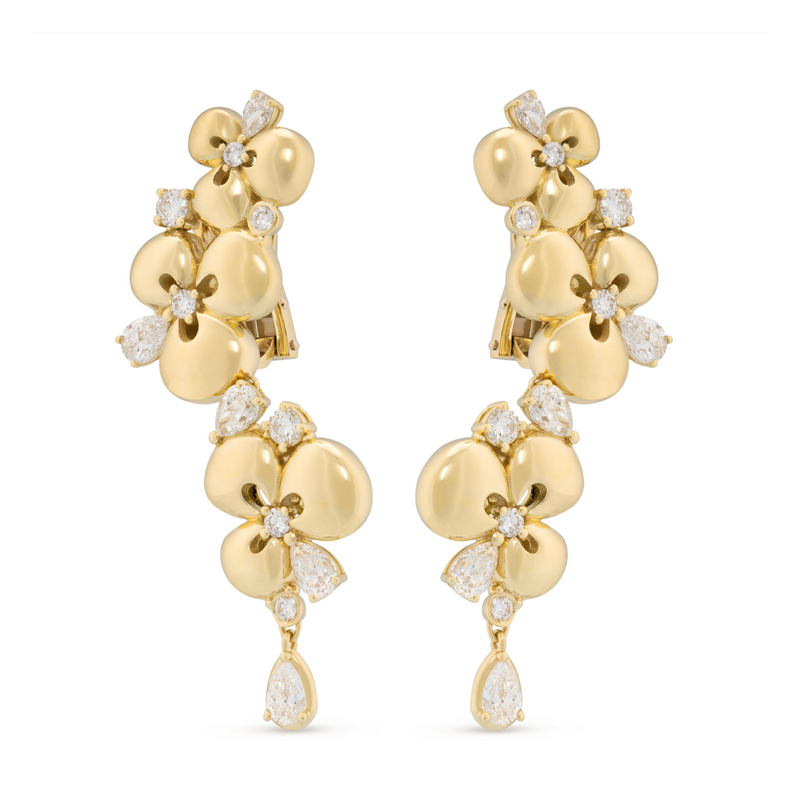 Ischia 18K Yellow Gold Diamond Long Drop Earrings