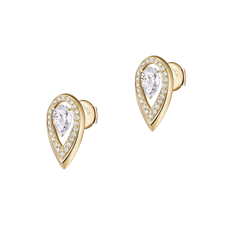 Fiery 18K Yellow Gold & Diamond Earrings