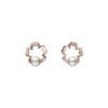 Cherry Blossom 18K Pink Gold Akoya Cultured Pearl & Diamond Earrings