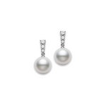 Morning Dew 18K White Gold White South Sea Cultured Pearl & Diamond Drop Earrings