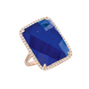 Royal Lapis 18K Rose Gold Quartz Over Lapis Diamond Ring