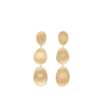 18K Yellow Gold Lunaria 3 Drop Petal Earrings