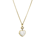 Happy Hearts Ethical Yellow Gold Mother of Pearl Pendant Necklace