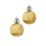 18K Yellow Gold Stud Earrings with Diamonds