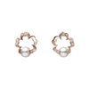 Cherry Blossom 18K Pink Gold Akoya Cultured Pearl & Diamond Earrings