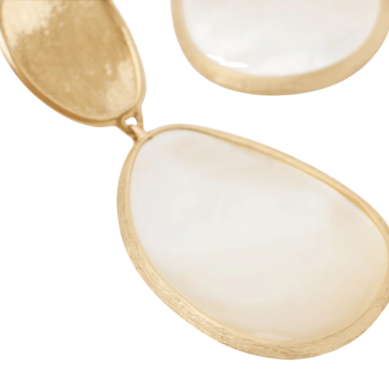 Lunaria Yellow Gold Mother of Pearl Earrings