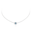 Procida 18K White Gold Diamonds & Aquamarine Pendant Necklace