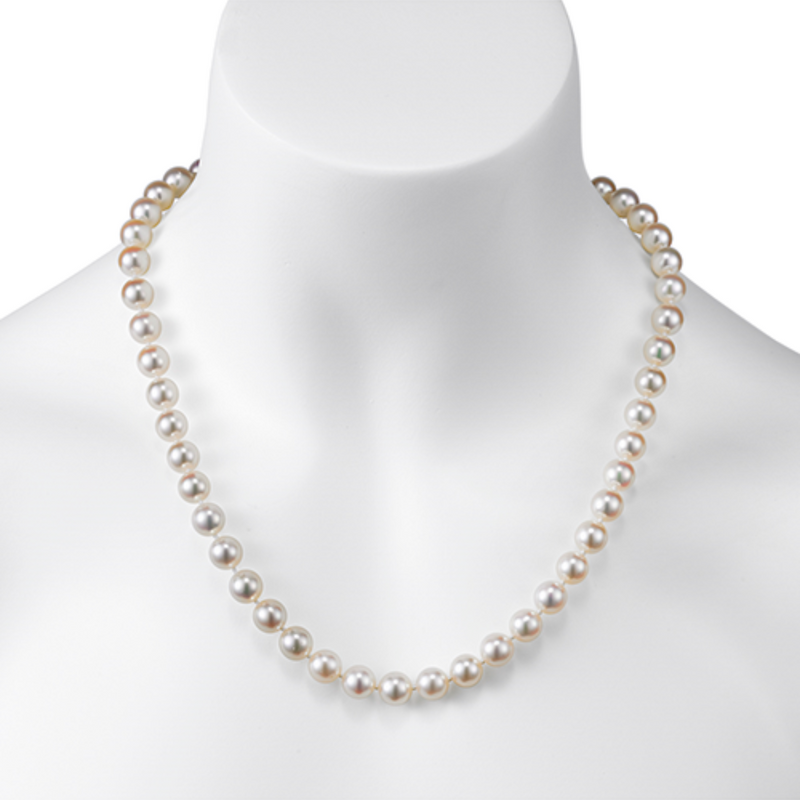 Akoya Pearl 18K Yellow Gold 8-8.5mm AA Pearl Necklace