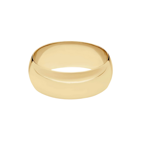 14K Yellow Gold European Comfort Fit 8.0 Wedding Band Ring