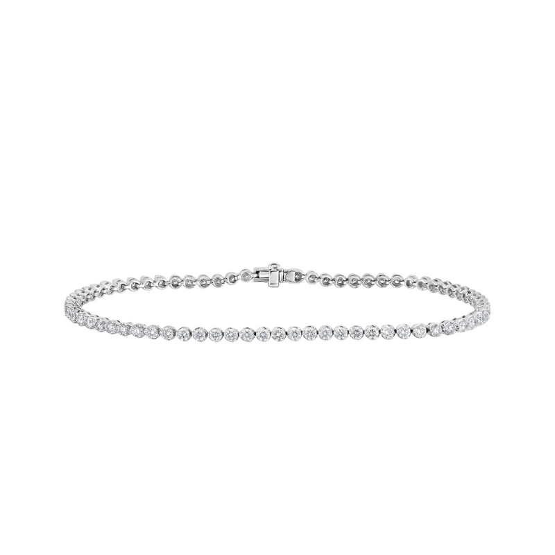 Classica 18K White Gold Round Cut Classic Diamond Tennis Bracelet