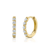 Gia 14K Yellow Gold 0.24 ct Diamond Huggie Hoop Earrings