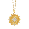 Celestia 18K Yellow Gold Satin Diamond Star Pendant Necklace