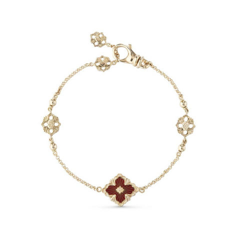 Opera 18K Yellow Gold Tulle Red Enamel Bracelet