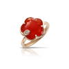 Petit Joli 18K Rose Gold Carnelian & Diamond Flower Ring