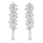 Diamond 18K White Gold Round and Fancy Cut Drop Earrings