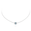 Procida 18K White Gold Diamonds & Aquamarine Pendant Necklace