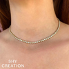 Shy Creation Jewelry - 14K Yellow Gold 2 ct Diamond Bezel Tennis Necklace | Manfredi Jewels