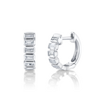 Bailey 14K White Gold 0.59 ct Diamond Baguette Huggie Earrings