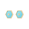 Baia Sommersa 18K Yellow Gold Turquoise & Diamond Stud Earrings