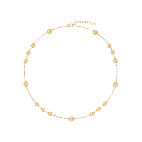 Africa 18K Yellow Gold Bead Necklace