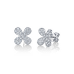 Kate 14K White Gold 1.04 ct Diamond Pavé Flower Stud Earrings