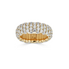 Diamond Domed 18K Yellow Gold Stretch Small Ring