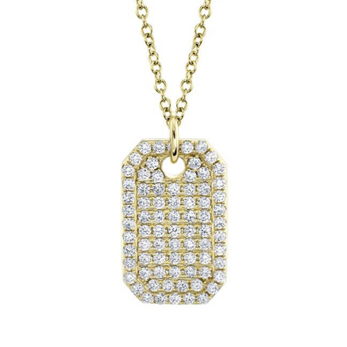 Kate 14K Yellow Gold 0.90 ct Diamond Pavé Dog Tag Necklace