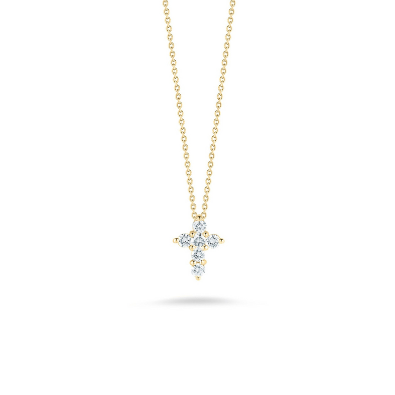 Tiny Treasures 18K Yellow Gold Mini Diamond Cross Necklace